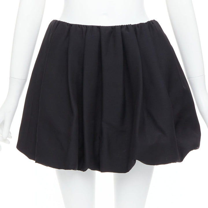 VALENTINO 2023 black crepe couture silk puff ball bubble skirt IT38 XS