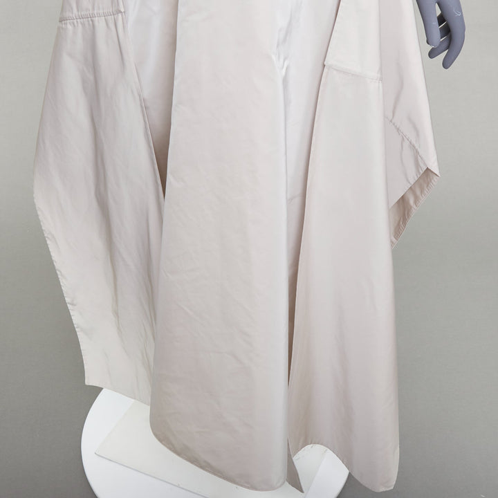 JIL SANDER light grey shiny taffeta 3D deconstructed A-line midi skirt FR34 XS