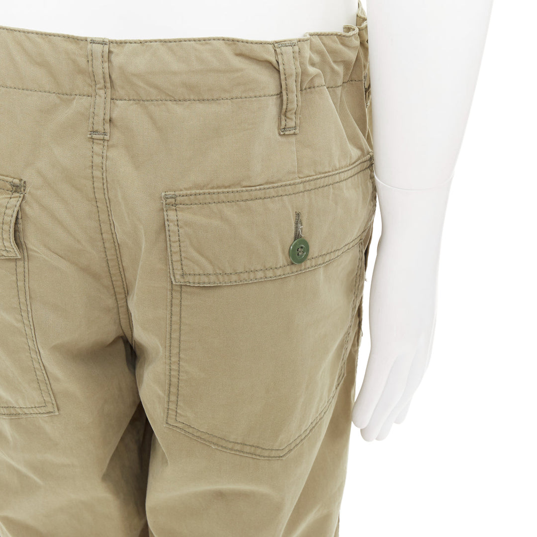 COMME DES GARCONS GANRYU 2016 khaki green cotton tapered baker pants M