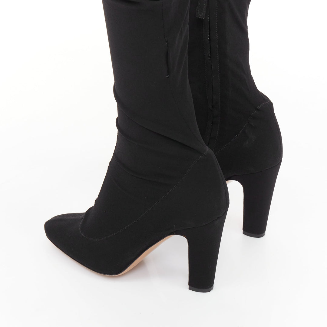 ALEXANDRE VAUTHIER COUTURE black tank jumpsuit pantashoes heel boots EU40