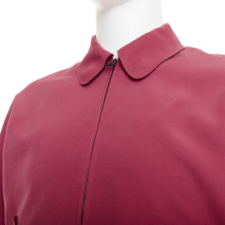 LANVIN red triacetate flap pocketed biker style bomber jacket FR46 S
