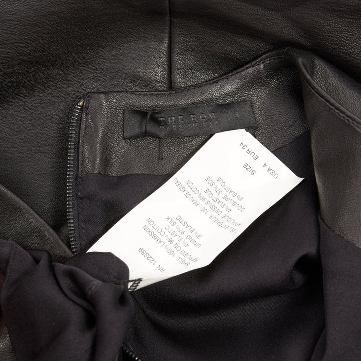 THE ROW soft lambskin stretch minimal seam sleeveless shell top US4 S