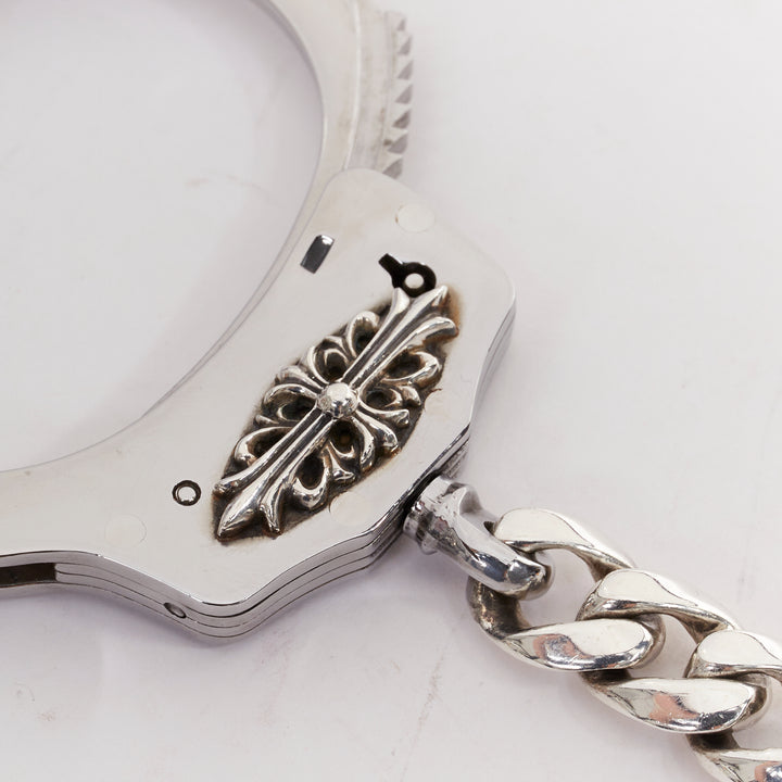 rare CHROME HEARTS 925 sterling silver handcuff bangle skull keychain