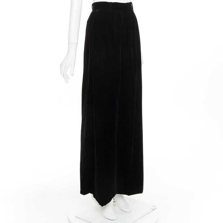 ALEXANDRE VAUTHIER COUTURE SS2025 Runway black velvet high waisted maxi skirt