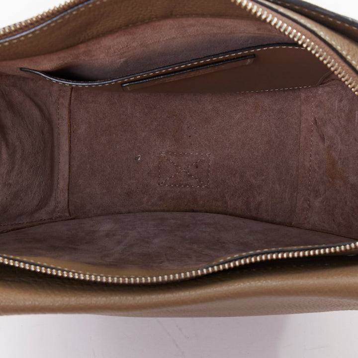 JW ANDERSON Bike taupe leather pocket braided half moon crossbody bag