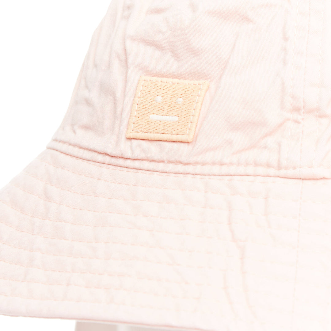 ACNE STUDIOS Pansy Face pink cotton orange smiley bucket hat 59cm