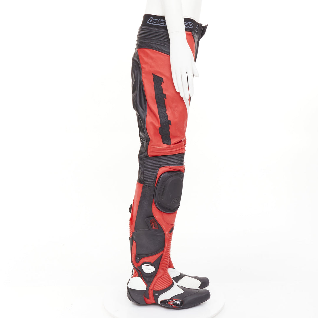 rare BALENCIAGA Demna 2024 Runway Biker Pantashoes black red motocross boot EU41