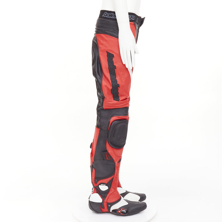 rare BALENCIAGA Demna 2024 Runway Biker Pantashoes black red motocross boot EU41