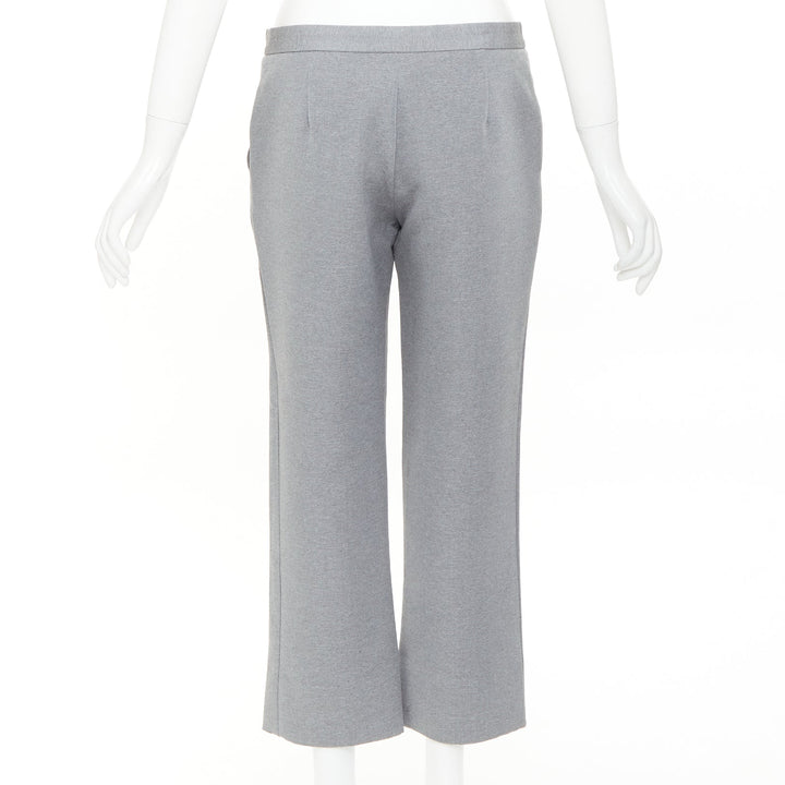 THE ROW grey polyamide silk low waist darted cropped harem pants US4 XXS