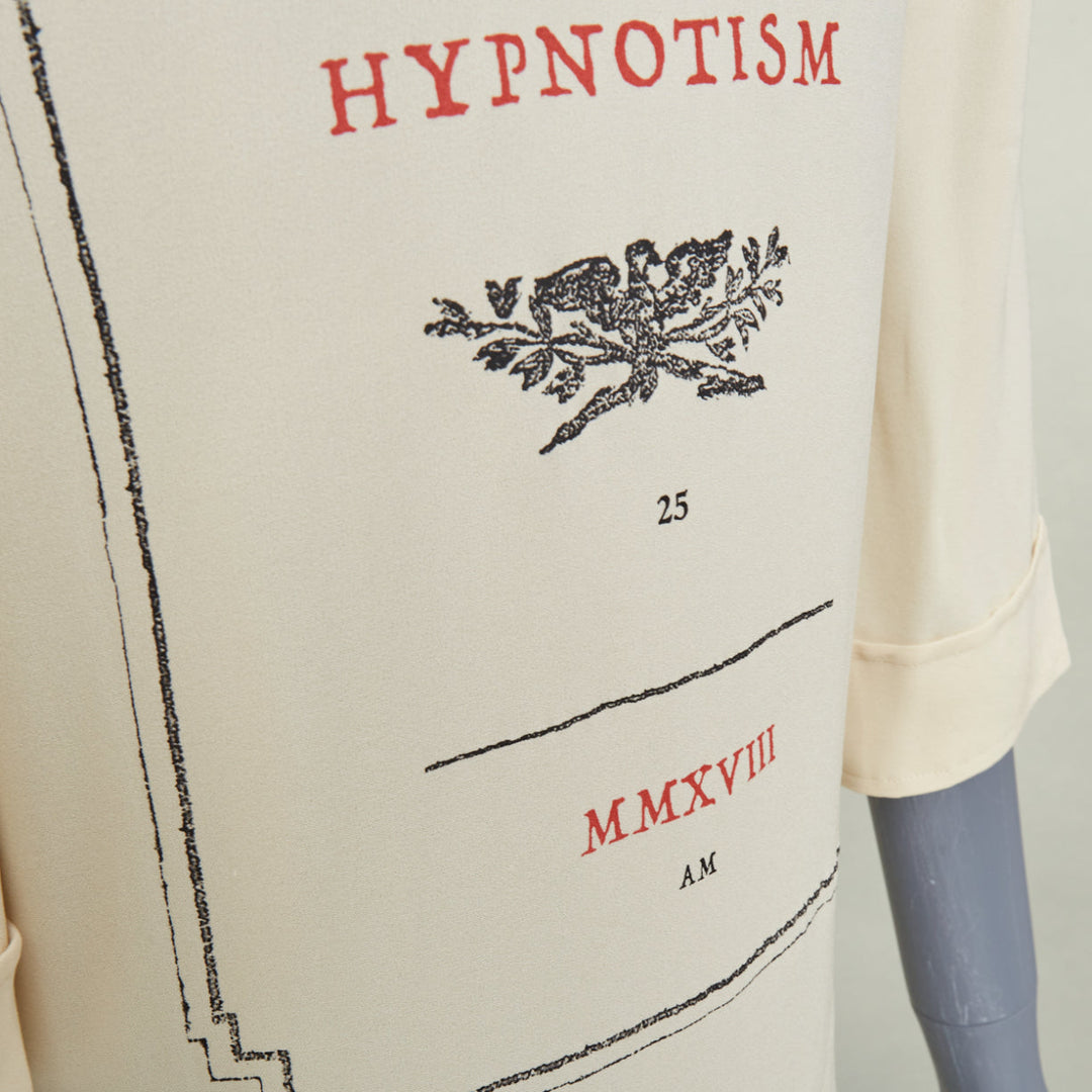 GUCCI 2017 GUCCIFY printed back cream viscose silk short sleeve shirt IT40 S