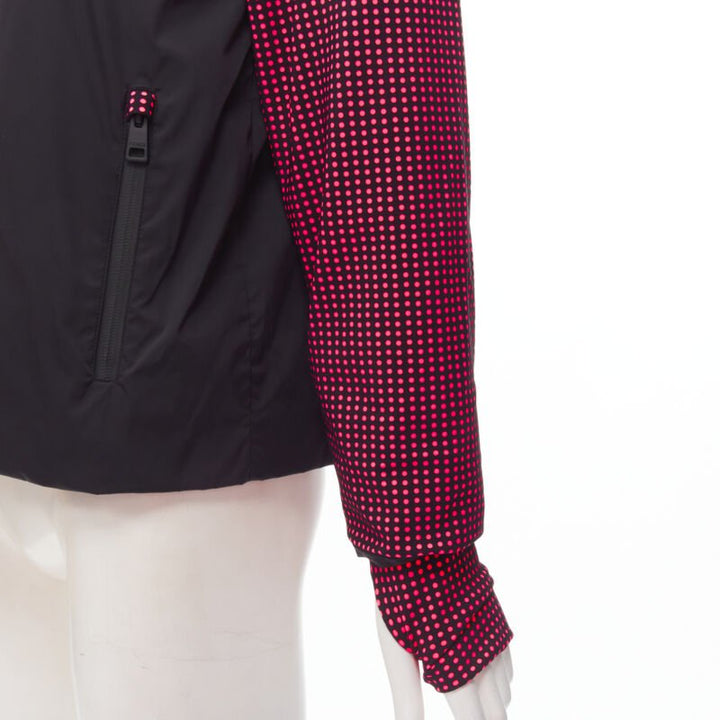 FENDI Karl Loves black pink polka dot nylon activewear windbreaker jacket