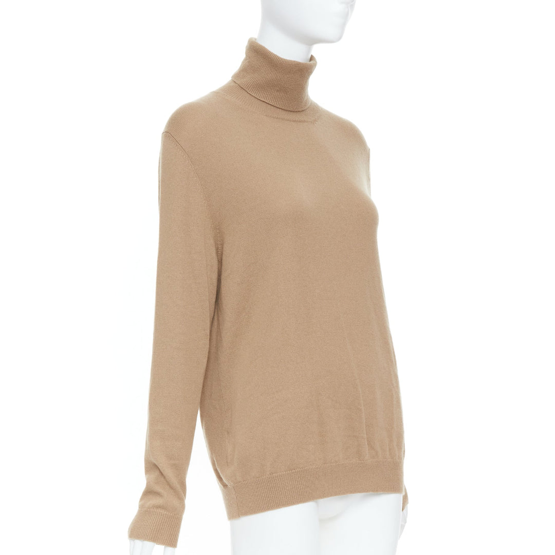 PRADA 2019 beige fine knit cashmere turtleneck sweater IT38 XS