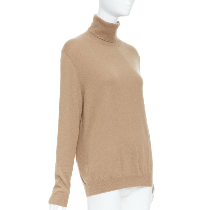 PRADA 2019 beige fine knit cashmere turtleneck sweater IT38 XS
