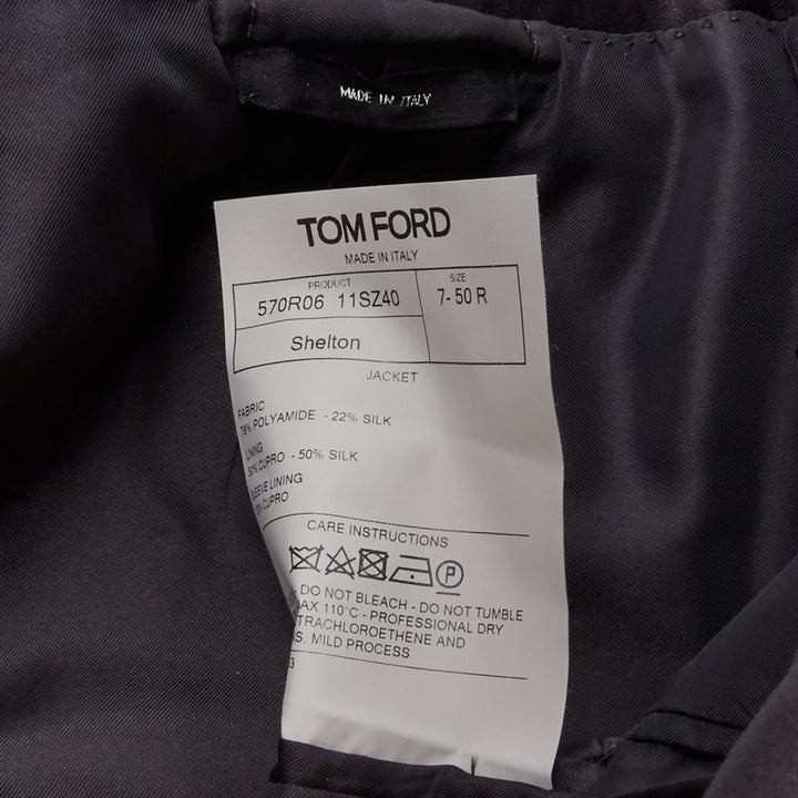 Male mannequin wearing Tom Ford by Tom Ford Black Polyamide Men Blazers in Size EU50 | Available at JHROP