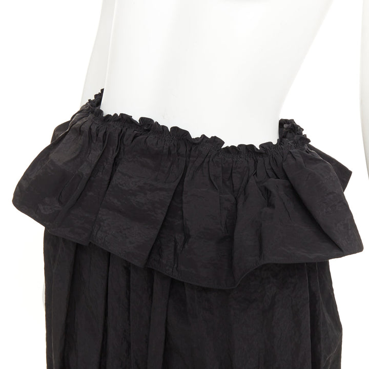 SIMONE ROCHA black cloque paperbag taffeta bubble turkey feather midi skirt UK6