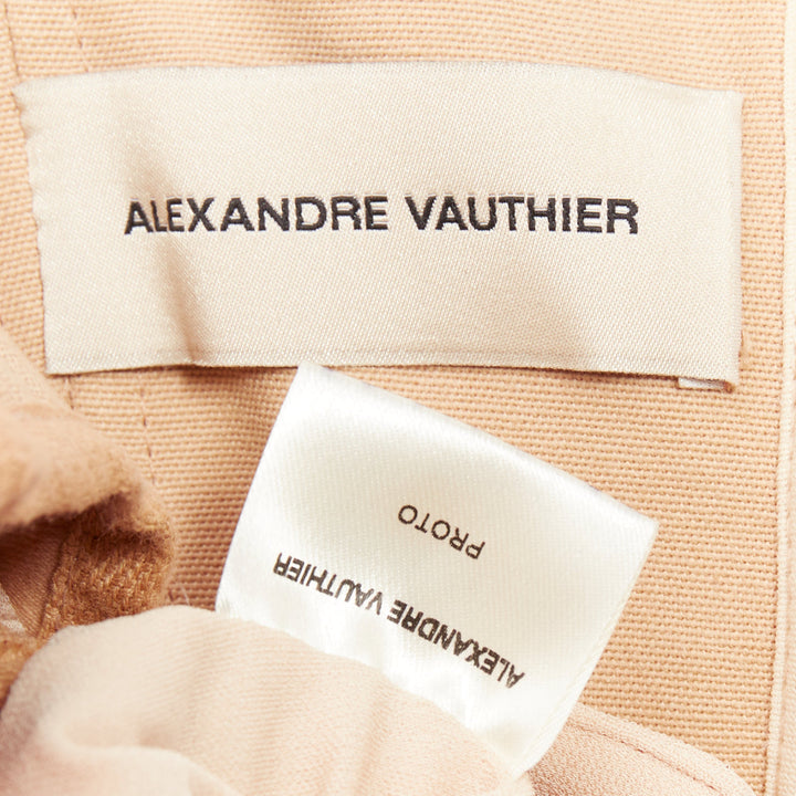 ALEXANDRE VAUTHIER 2023 Bridal ivory strass crystal bustier asymmetric dress