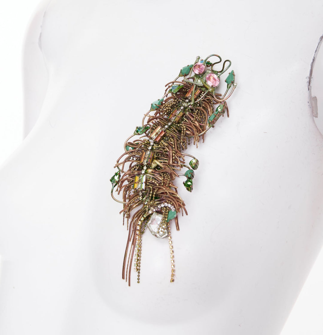 rare ON AURA TOUT VU 2013 Cosmic Beetle crystal fringe bug insect brooch