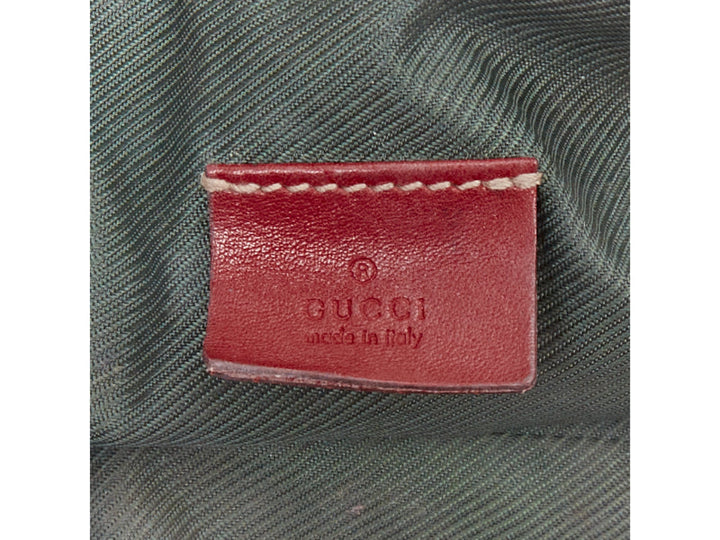GUCCI Vintage Guccissima red leather GG emboss gold heart zip pouch make up bag