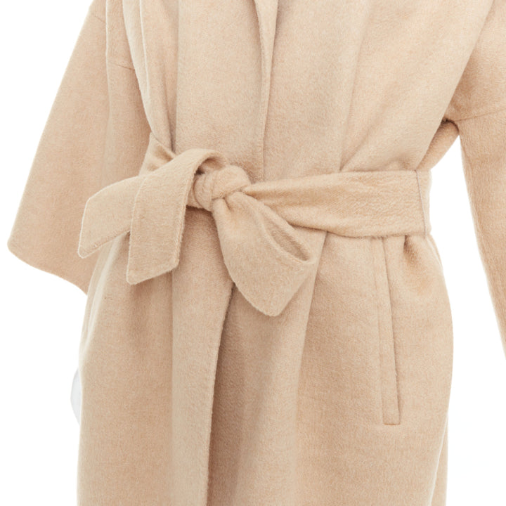 MAX MARA 100% double faced cashmere belted camel tan coat IT38 XS