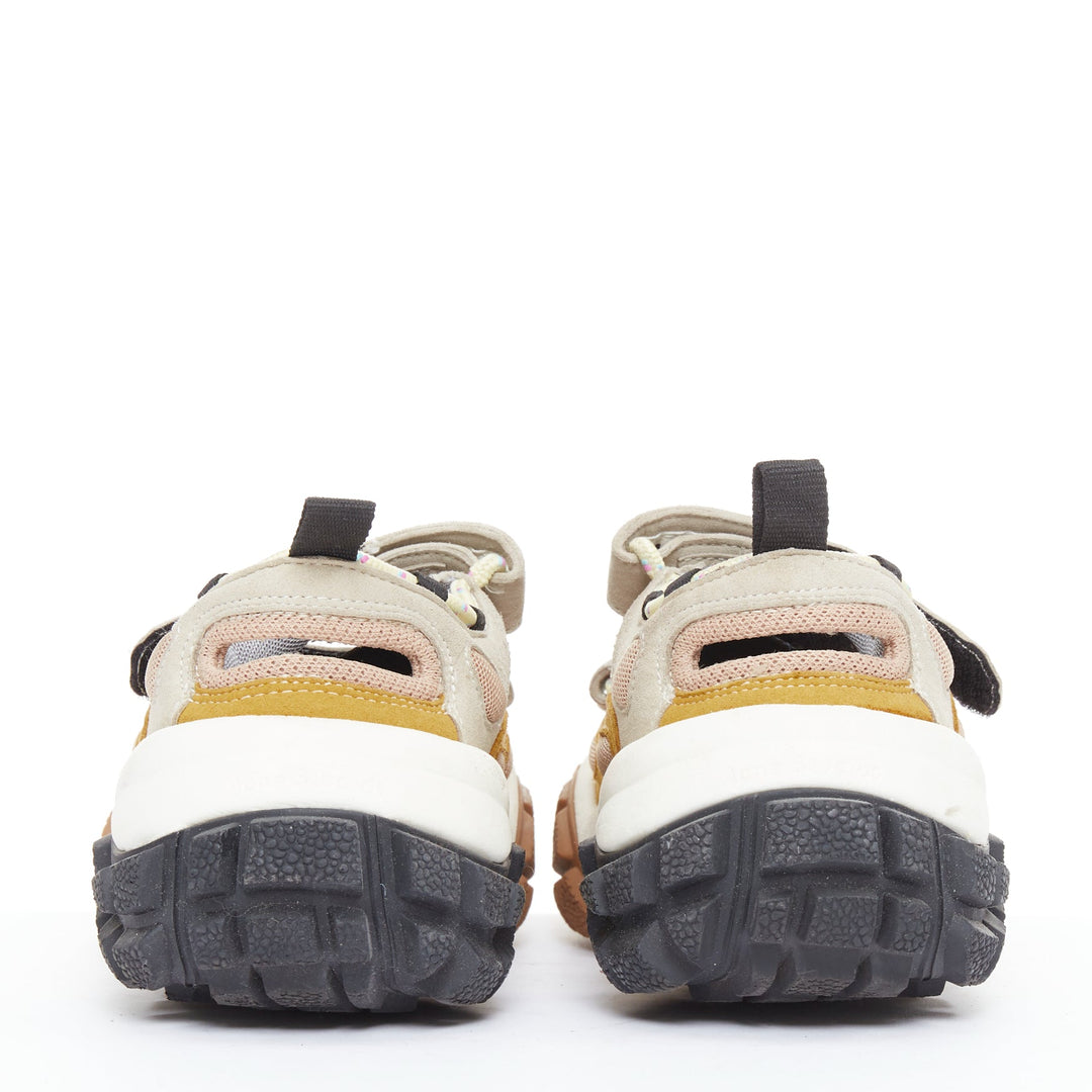 ACNE STUDIOS Bolzter Bryz yellow brown grey suede dad chunky sneakers EU38