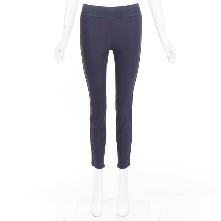 STELLA MCCARTNEY 2015 navy cotton blend elastic embroidery cropped pants IT38 XS