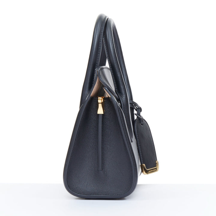 ALEXANDER MCQUEEN Heroine 21 black calfskin leather gold hardware satchel bag