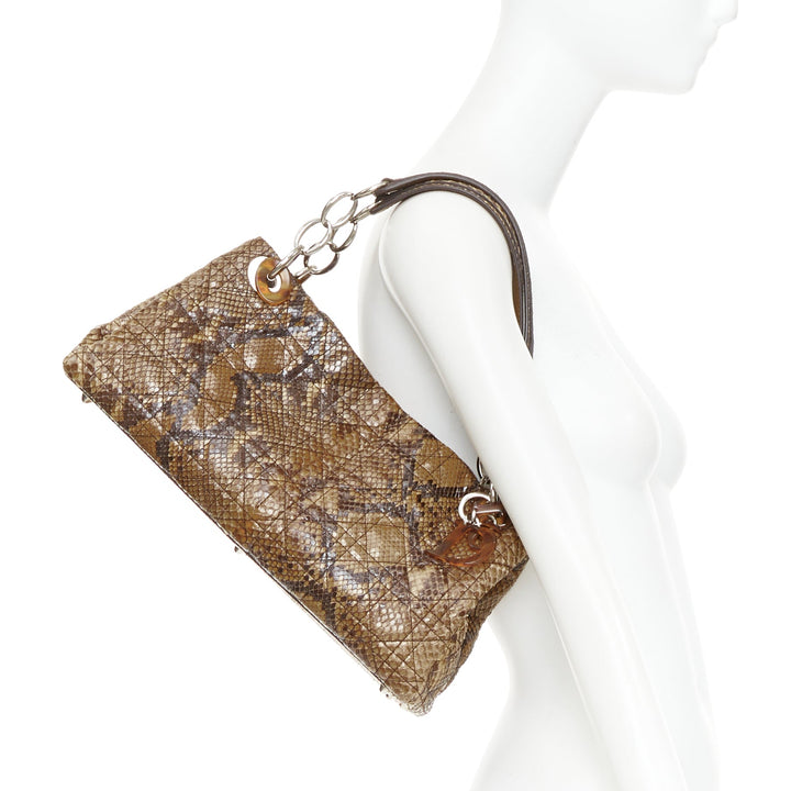 DIOR Lady Dior Soft Limited Edition brown Cannage scaled leather east west bag