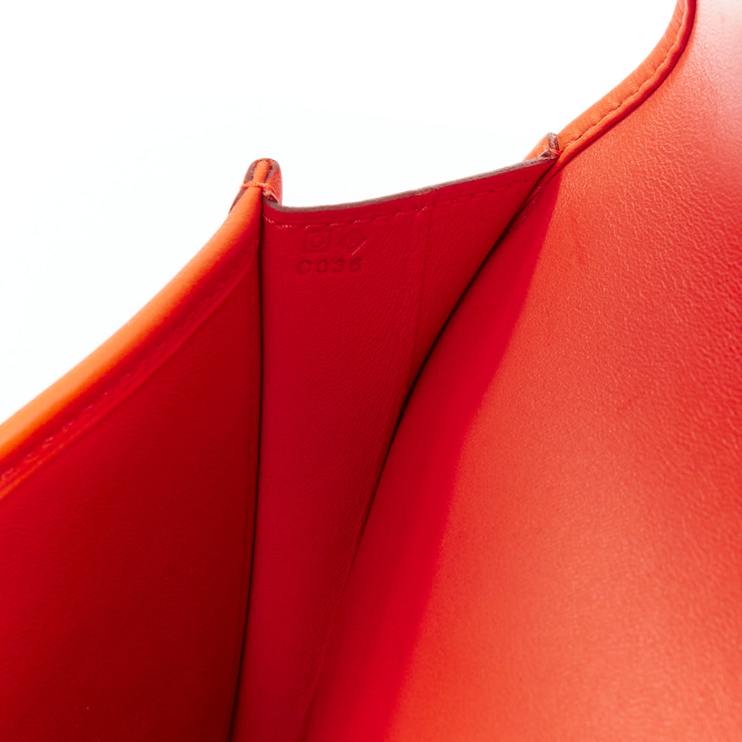 HERMES Jige Elan 35 orange swift leather elongated envelope clutch bag