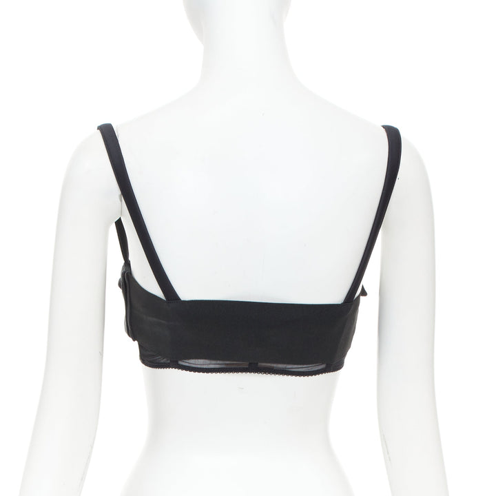 MIU MIU 2023 Runway Radzimir utility buckle pocket bralette top black IT38 XS