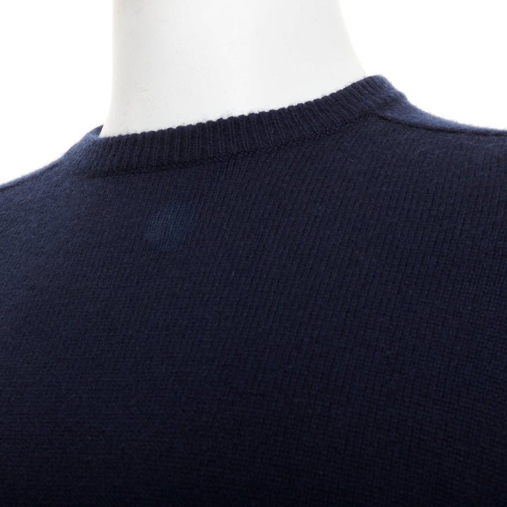SAINT LAURENT 2015 100% cashmere navy crew neck pullover sweater M