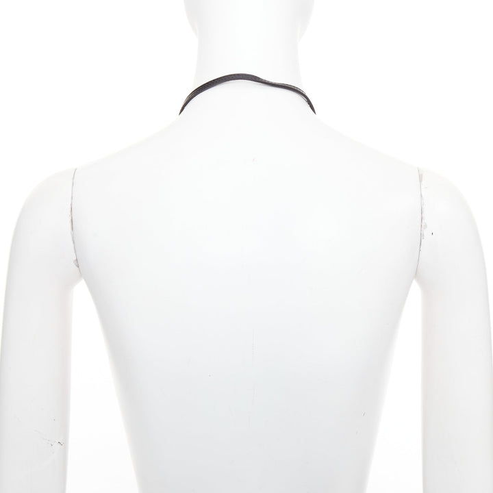 GIAMBATTISTA VALLI black leather mini envelop pouch necklace