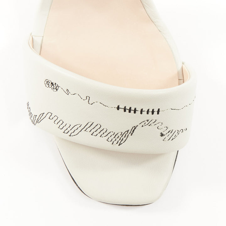 rare CHRISTOPHER KANE 2019 Runway More Joy paint drop white sandals EU37.5