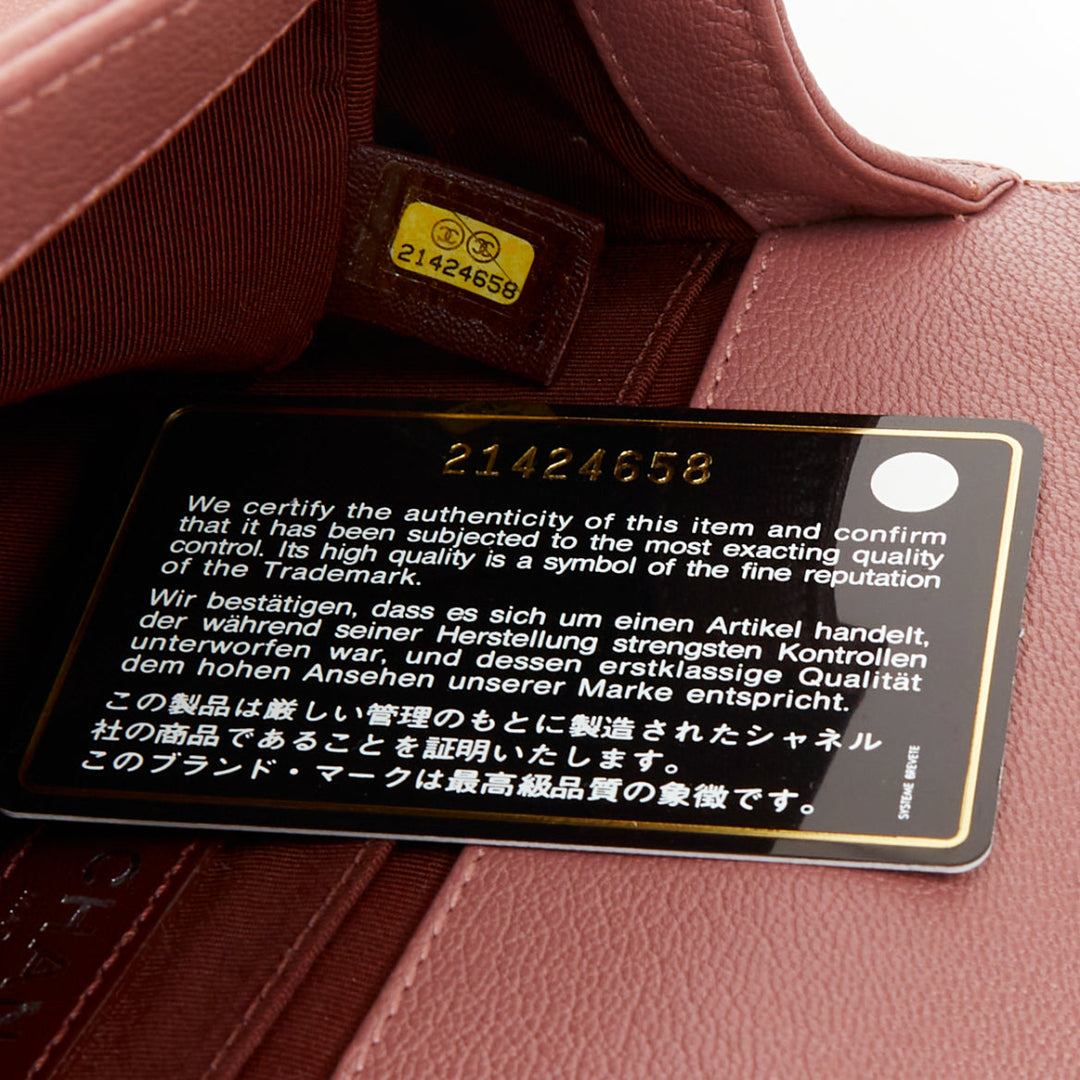 CHANEL Duo Boy Flap pink lambskin beige patent leather small shoulder bag