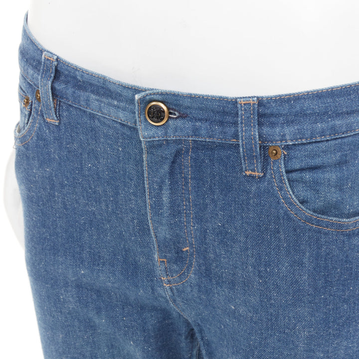 OLD CELINE 2011 Phoebe Philo  Triomphe button mid waist cropped leg jeans FR38 M