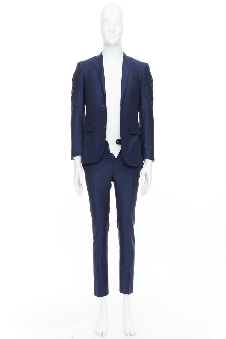 CORNELIANI Super 110'S 18.25 micronavy extra fine virgin wool slim suit IT44 XS