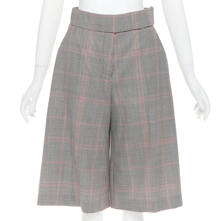 ALEXANDRE VAUTHIER COUTURE SS2021 Runway grey red glen plaid bermuda shorts