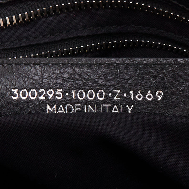 BALENCIAGA Le City Mini black crinkled leather silver hardware crossbody bag