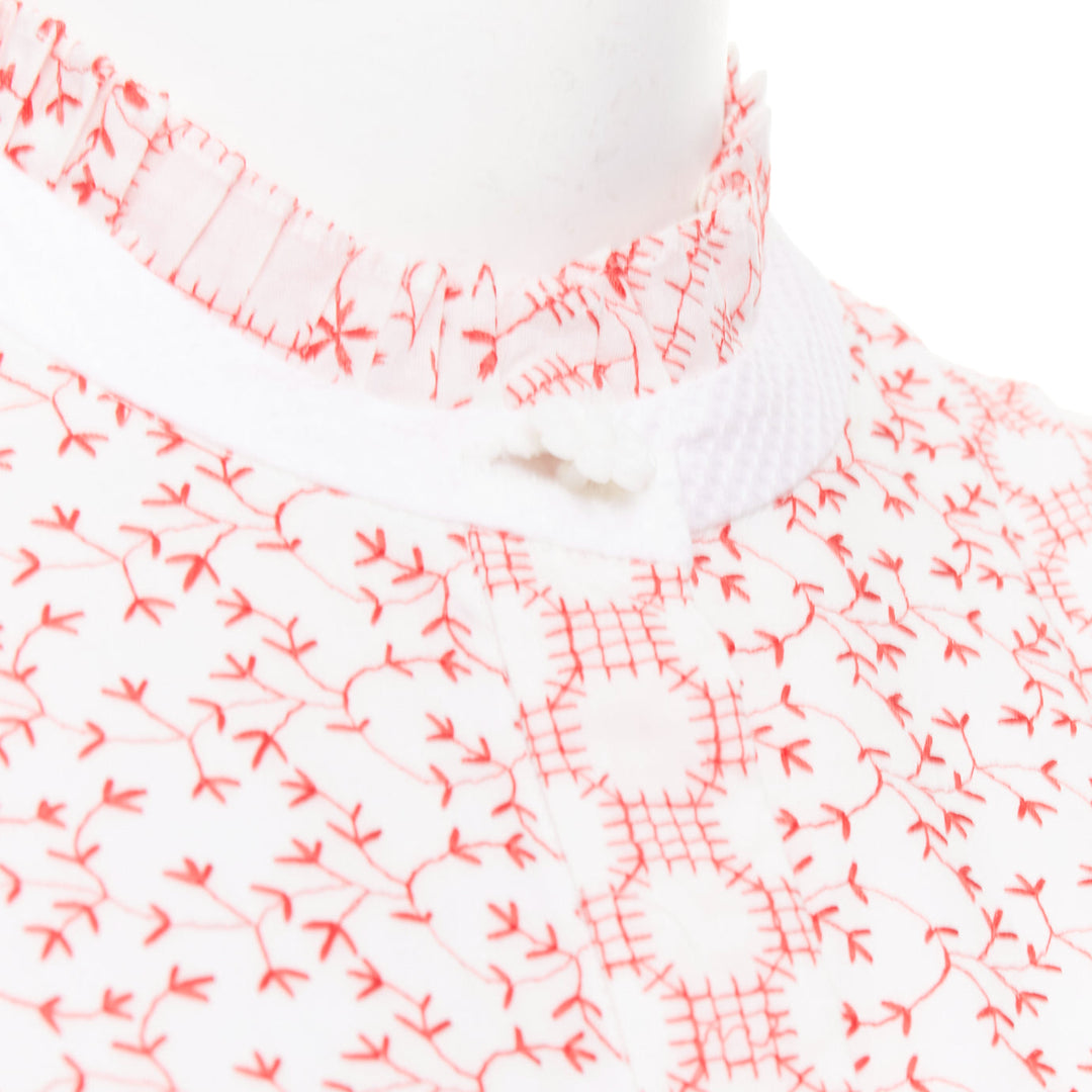ALEXIS 2020 white pink rustikan floral guipure lace fit flare dress M
