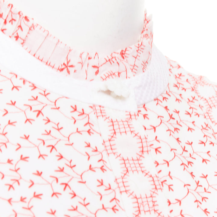 ALEXIS 2020 white pink rustikan floral guipure lace fit flare dress M
