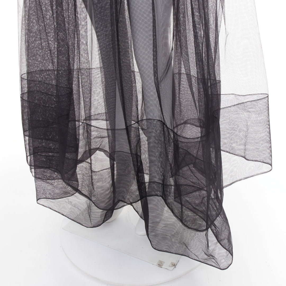 rare ALEXANDRE VAUTHIER COUTURE AW2017 Runway black sheer tulle flared dress