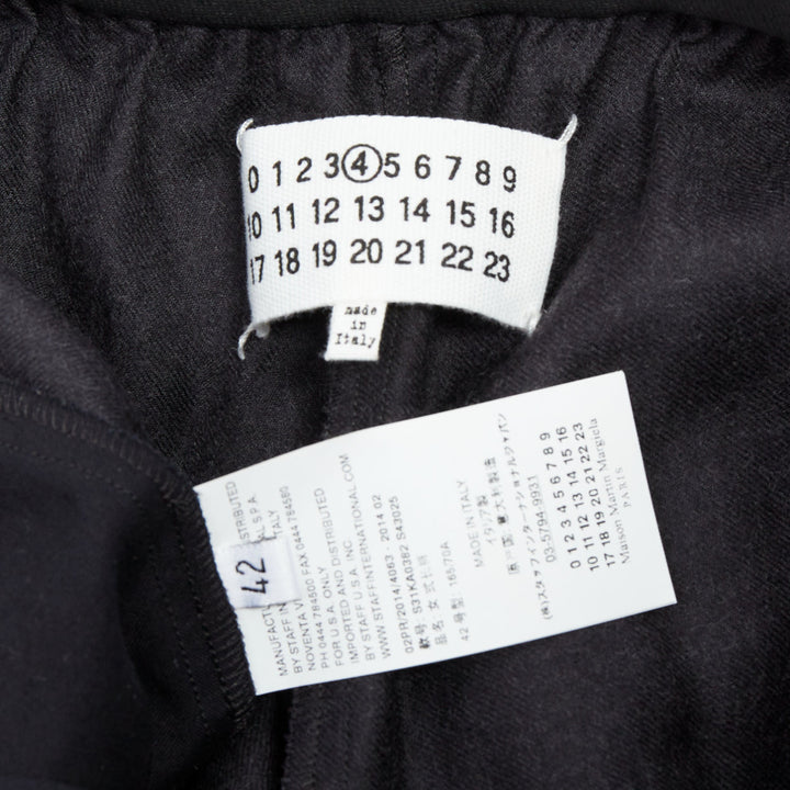 MAISON MARGIELA Line 4 grey 100% wool 4 stitch back tapered pants FR42 XL