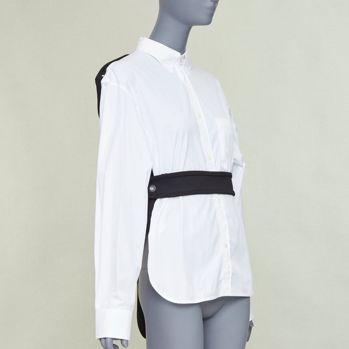 BALENCIAGA DEMNA 2017 Car Mat black padded white deconstructed shirt FR36 S