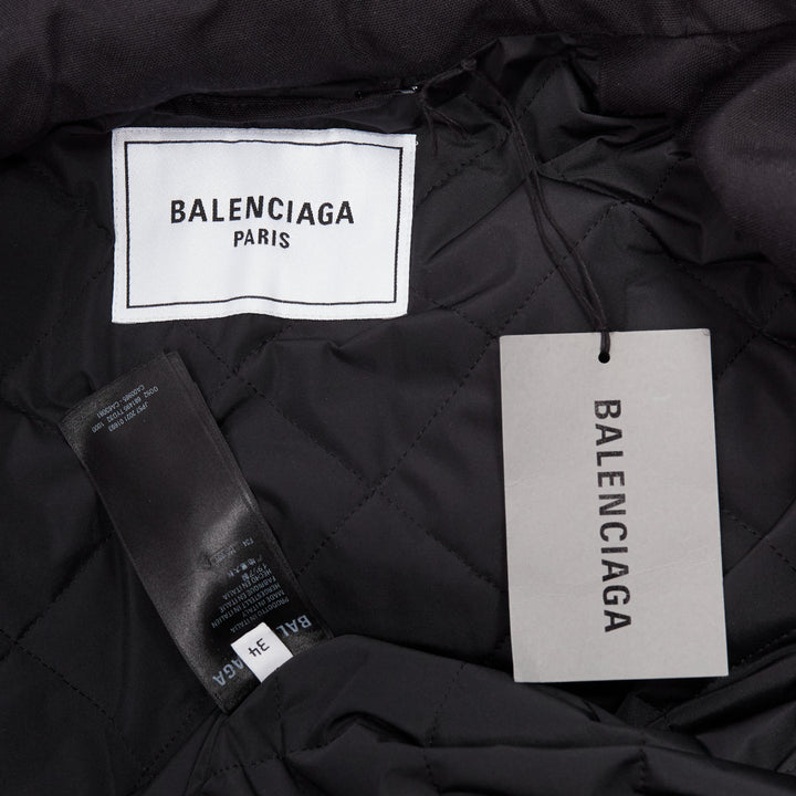 rare BALENCIAGA Demna 2021 Runway CB Parka black deconstructed jacket FR34 XS