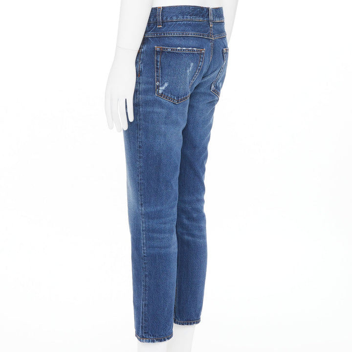 DOLCE GABBANA Martini mid blue distressed cotton denim jeans IT48 M