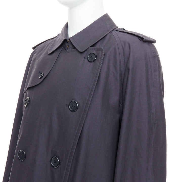 BURBERRY Vintage Made To Measure grey cotton trench coat EU46 S