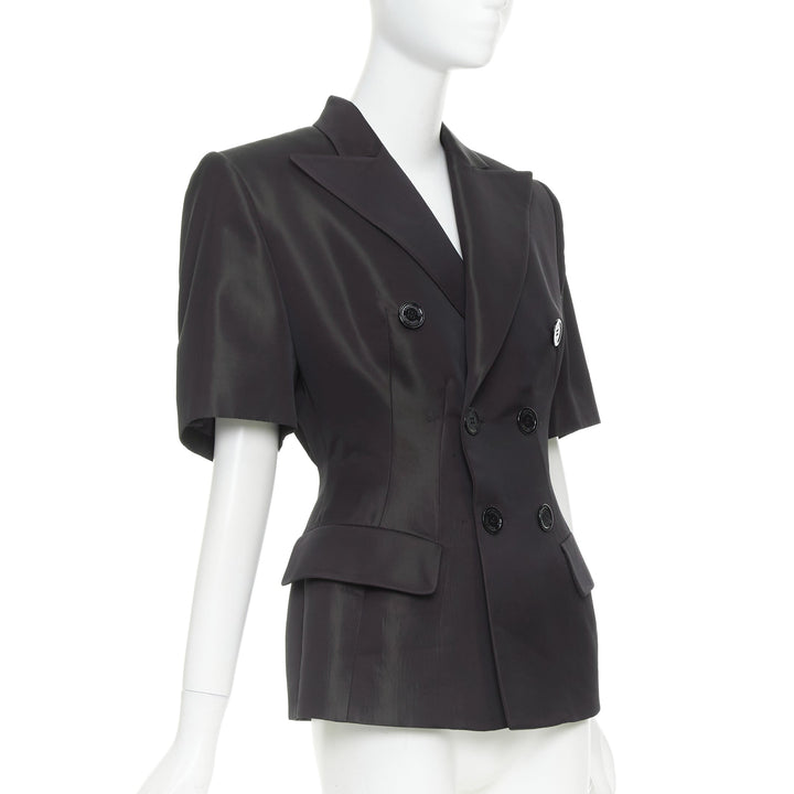 ALEXANDRE VAUTHIER COUTURE AW2022 Runway bordeaux red short sleeve tuxedo jacket