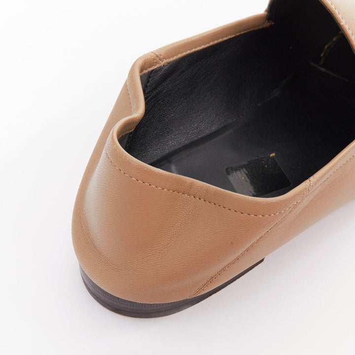 GUCCI Brixton Convertible rose beige lambskin gold Horsebit loafers EU41