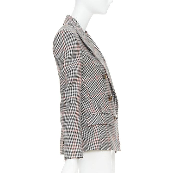 ALEXANDRE VAUTHIER COUTURE SS2021 Runway grey red plaid double breasted blazer