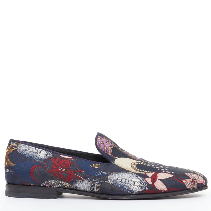 SALVATORE FERRAGAMO Blondie shoe pattern jacquard flat loafers UK7.5 EU41.5
