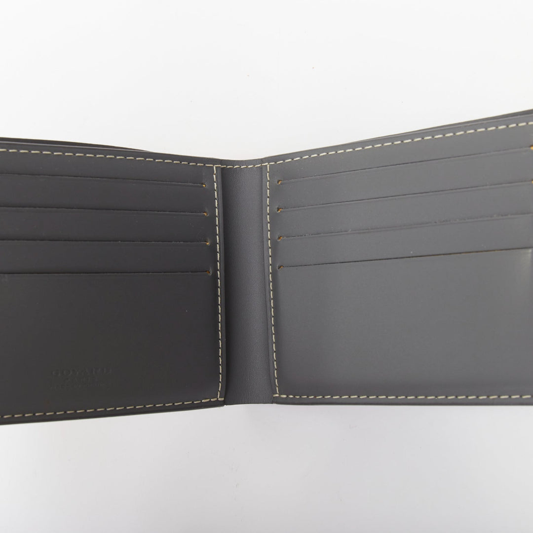 GOYARD Victoire grey Goyardine coated canvas monogram bifold credit card wallet